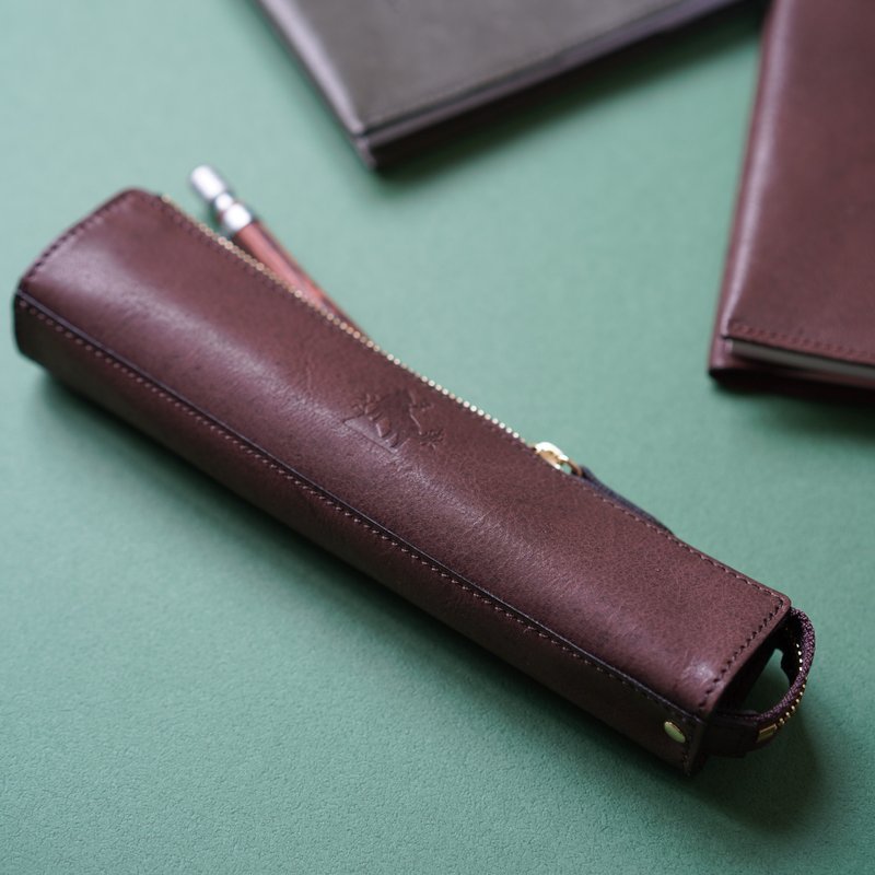 鹿皮笔袋 - 铅笔盒/笔袋 - 真皮 绿色