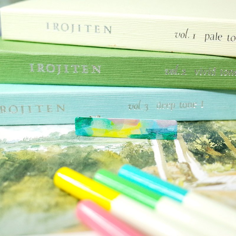 节气 小满 手绘发夹 鸭嘴夹 - 发饰 - 防水材质 多色