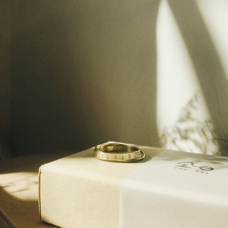 话语的力量 / 定制三环戒 - 黄铜 - 戒指 - 铜/黄铜 金色