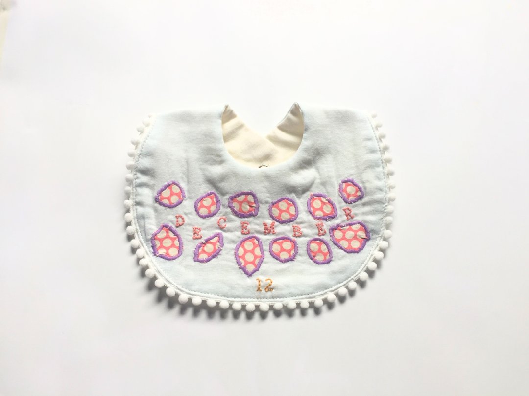 December Baby Bib - 围嘴/口水巾 - 棉 多色