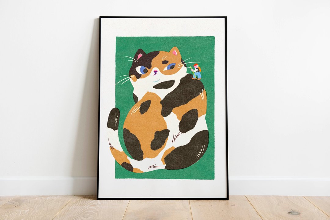 三花小胖猫 | A4小海报 | - 海报/装饰画/版画 - 纸 绿色