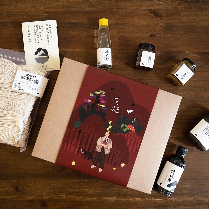 【中秋礼盒】│山中旅人(五辛素)/送礼推荐/企业送礼/拌面礼盒 - 面/面线/米粉 - 新鲜食材 卡其色