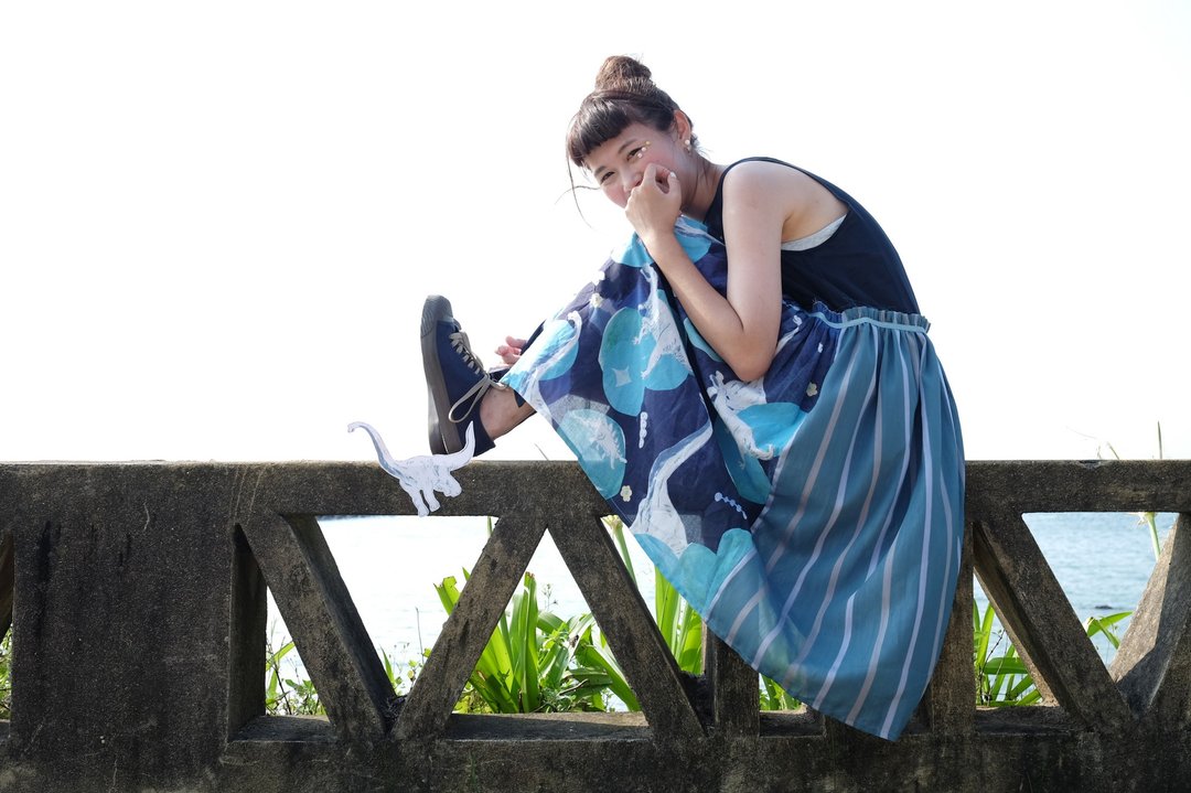 【 预购 】 玛奇朵 |无袖洋装  恐龙 / 小鸟 - 洋装/连衣裙 - 棉 蓝色