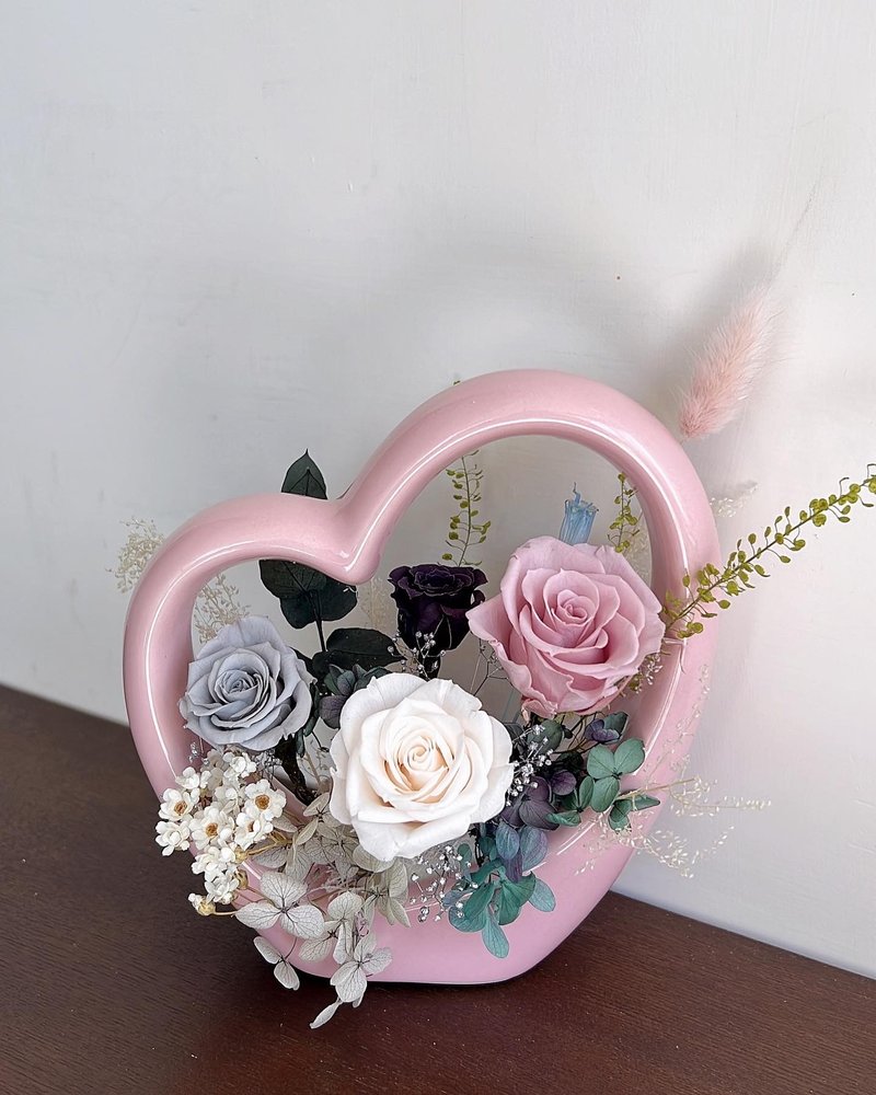 粉红爱心花礼 - 干燥花/捧花 - 植物．花 