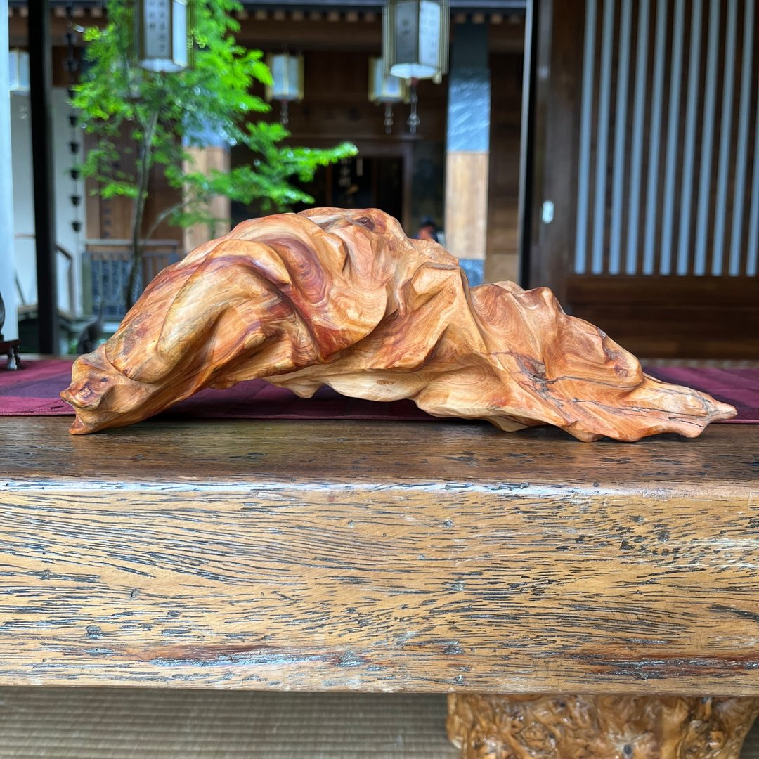惊云　台湾桧木 雕刻件 木艺品 - 摆饰 - 木头 橘色