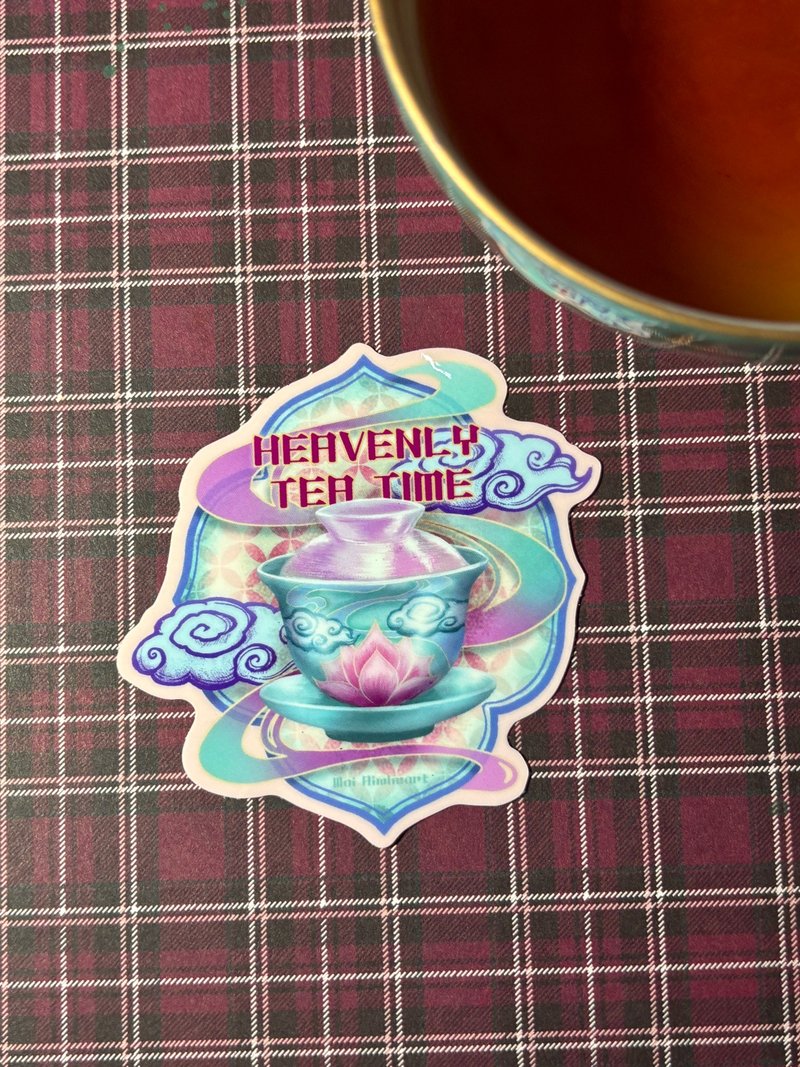 天堂般的下午茶时间贴纸 - 贴纸 - 纸 粉红色
