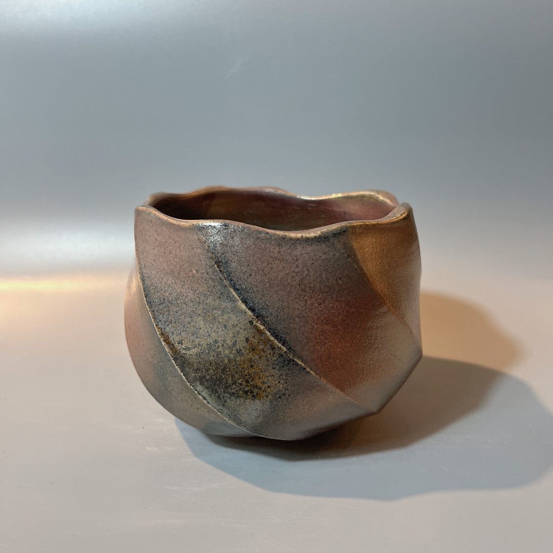 柴烧斜切面大茶碗 / 水方 / 小平凡手作 - 茶具/茶杯 - 陶 