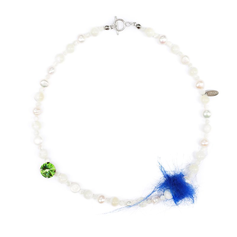 KDNP Furr Necklace_Royal Blue - 项链 - 其他材质 蓝色