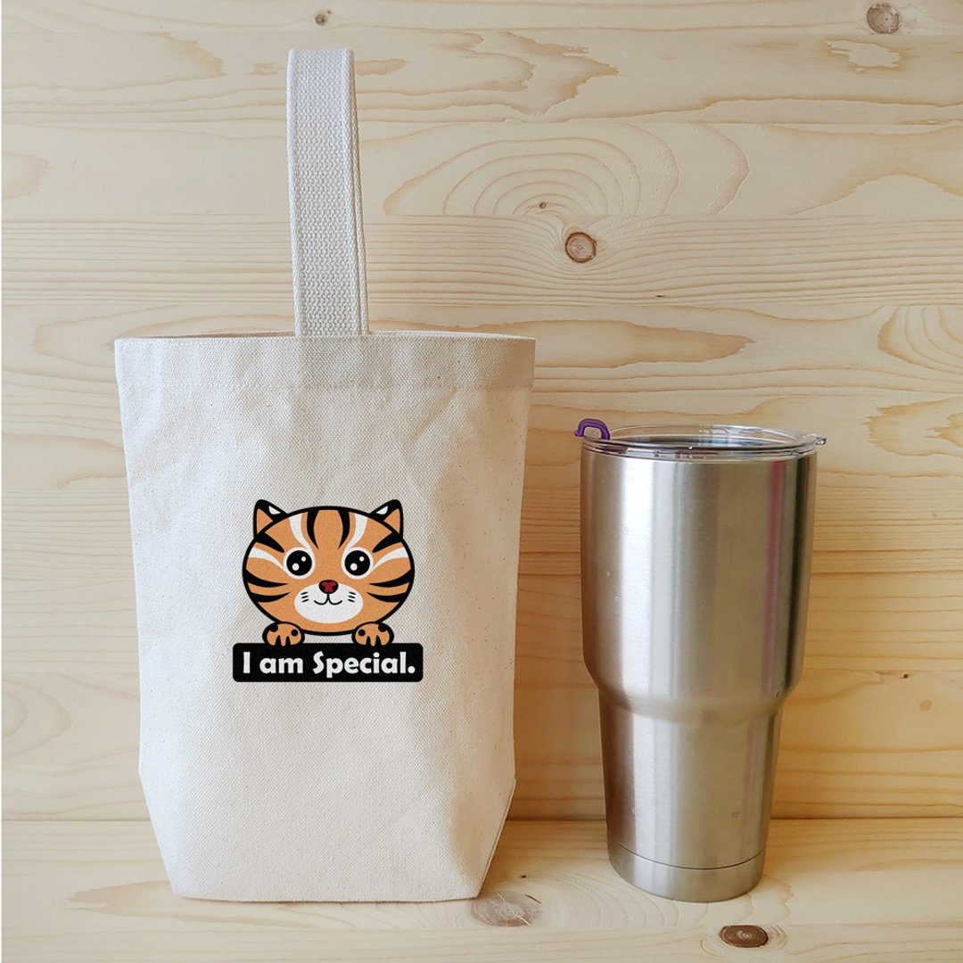 Leopard cat 石虎 小提袋 - 随行杯提袋/水壶袋 - 棉 卡其色