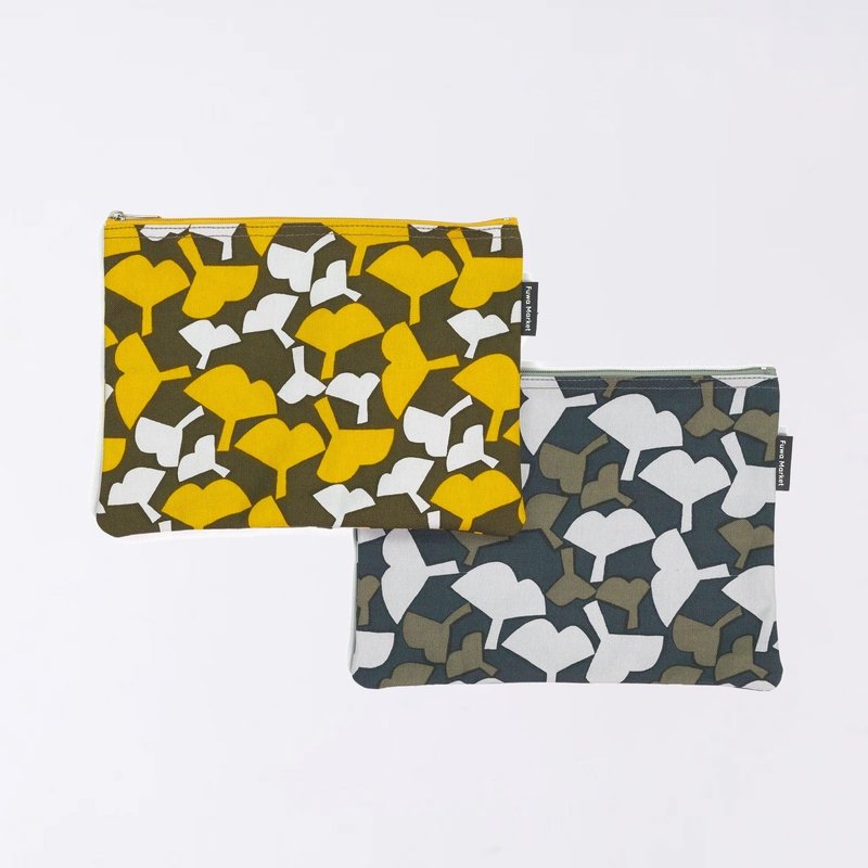 京都 平口袋 日本製造 帆布 100% 棉 小口袋 和風 時尚 可愛 北歐 - 化妆包/杂物包 - 棉．麻 黄色