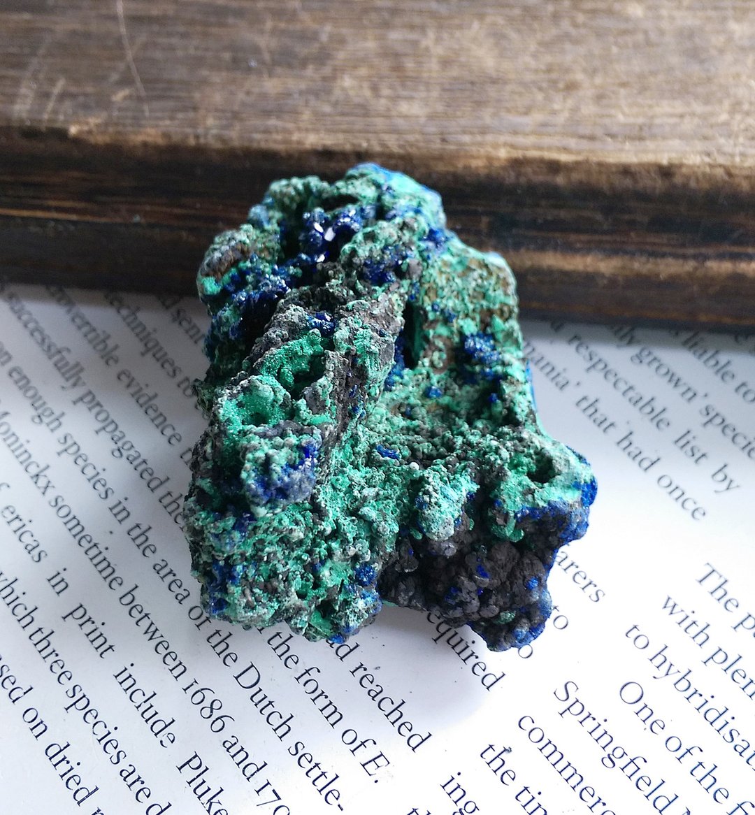 Azurite 湖北产地 蓝铜矿 圭孔雀石 共生矿 天然矿石 原矿 - 摆饰 - 其他材质 