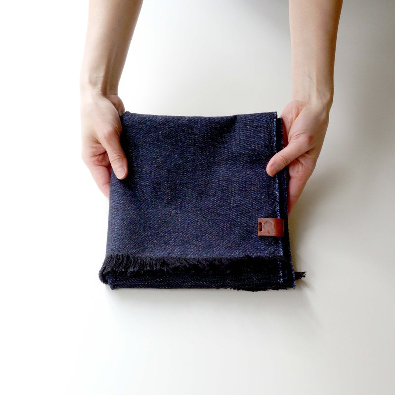 Kasuri Muffler - 围裙 - 棉．麻 蓝色