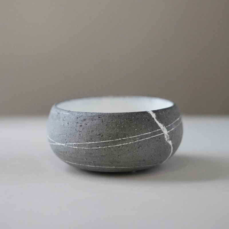 Stillness Pebble 陶瓷花岗鹅卵石头饭碗 016 - 碗 - 陶 灰色