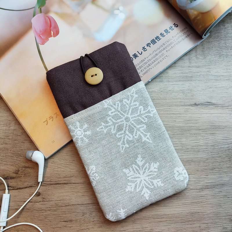 定制化电话包 手机袋 手机保护布套例如 iPhone Samsung (P-225) - 手机壳/手机套 - 棉．麻 咖啡色