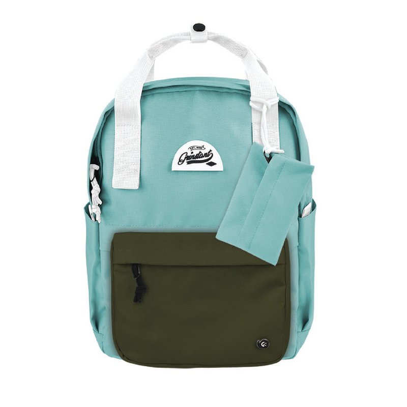Grinstant混搭可拆组式13寸后背包 - 梦幻系列 (浅蓝色配军绿色) - 后背包/双肩包 - 聚酯纤维 