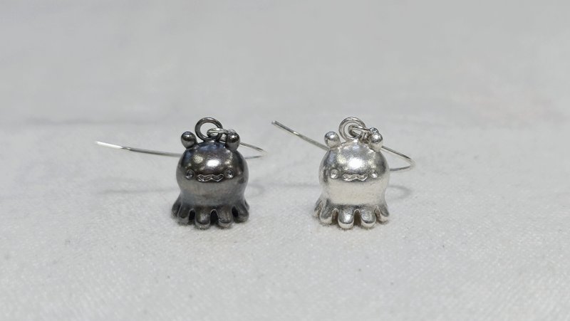 【925银饰 LOU】海洋系列 - 小章鱼(单售) - 耳环/耳夹 - 银 银色