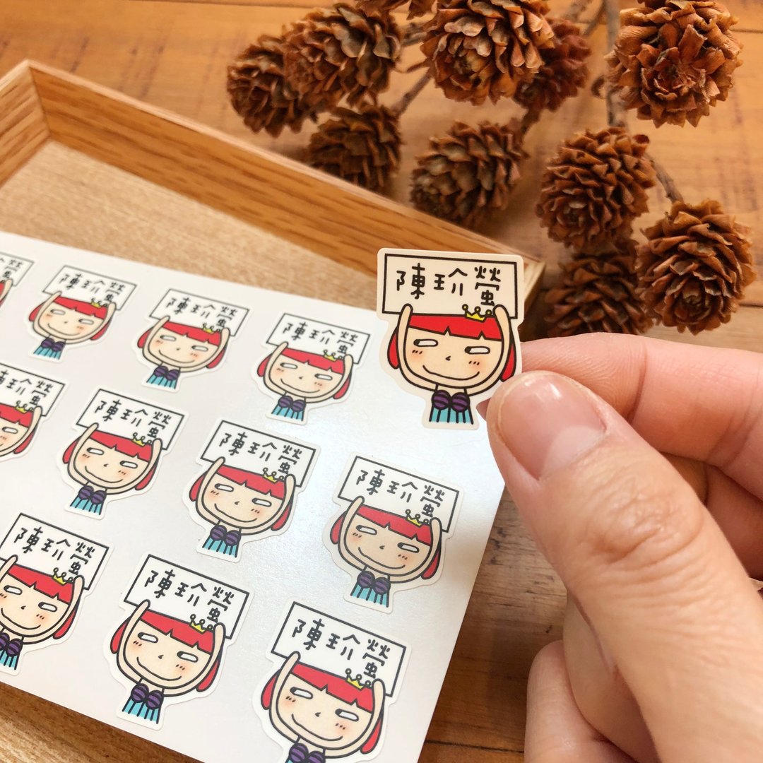 CC公主超有型举牌系列姓名贴 - 贴纸 - 防水材质 多色