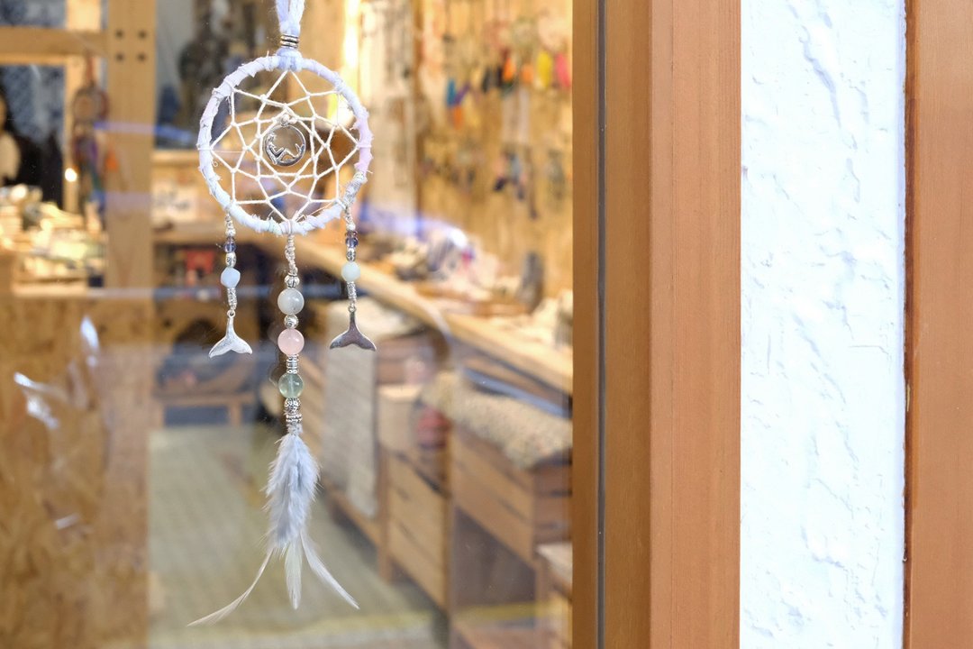 捕梦网挂饰 - 粉晶 / 美人鱼吊饰 - 摆饰 - 棉．麻 粉红色