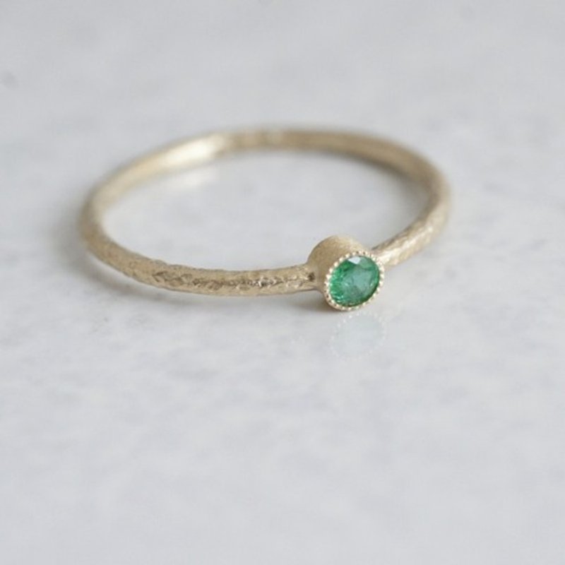 Emerald birthstone ring [R050K10EM] - 戒指 - 宝石 