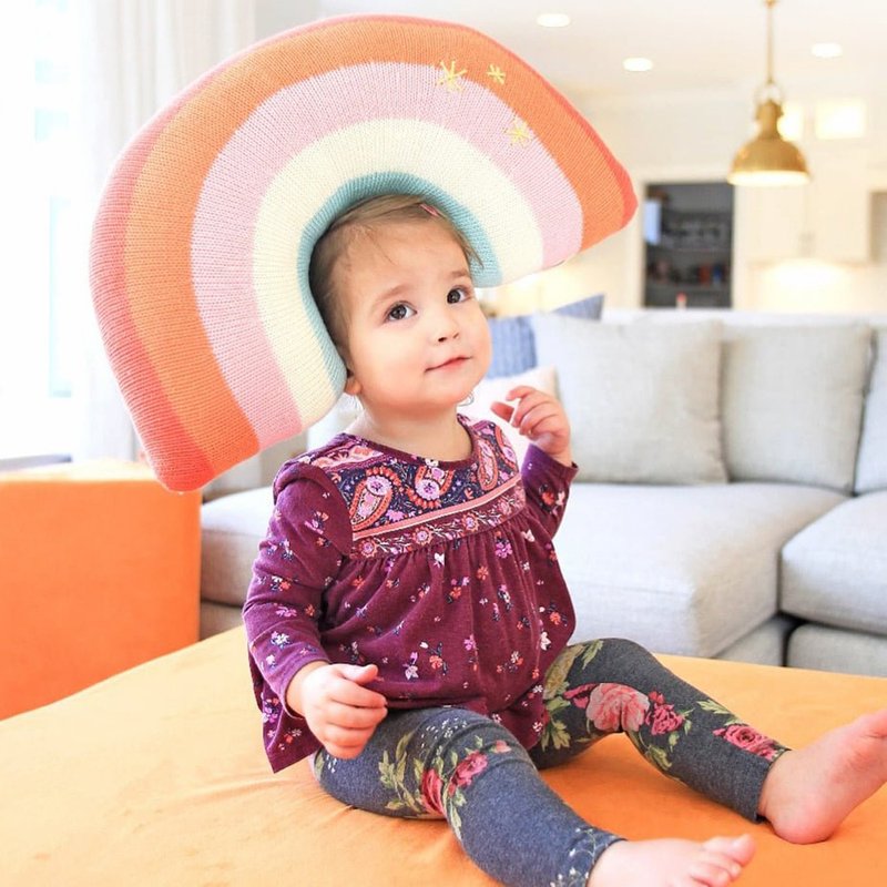 美国 Blabla Kids | 手工制针织造型抱枕 - 彩虹 - 儿童家具 - 棉．麻 多色