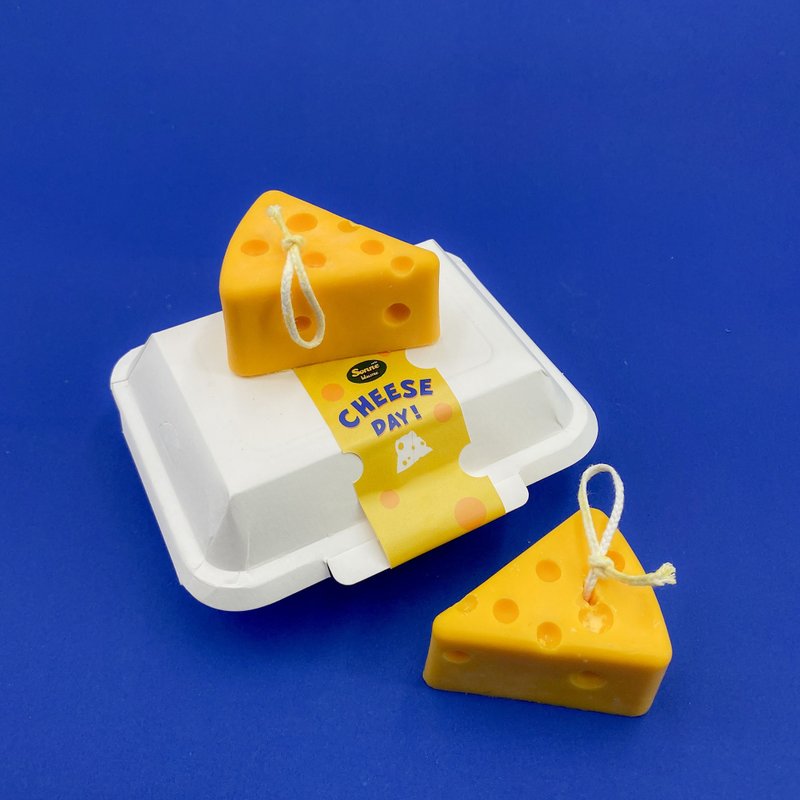 起司造型大豆蜡香薰蜡烛 - 蜡烛/烛台 - 其他材质 黄色