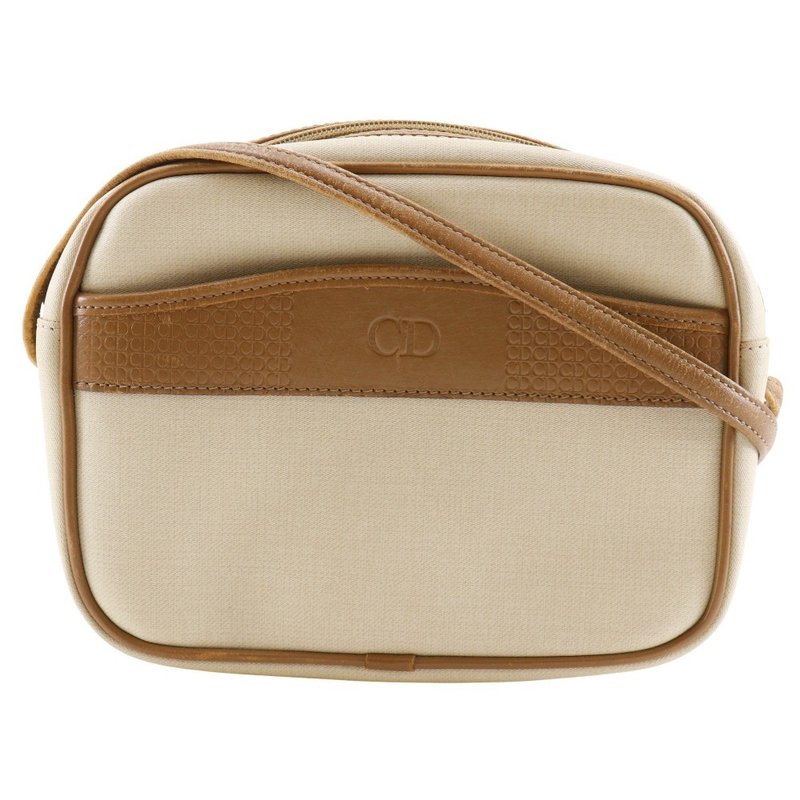 【日本直送】Christian Dior 迪奥 CD Logo 侧背包 小包 古董 PVC 米色 女仕【二手】 - 侧背包/斜挎包 - 塑料 咖啡色