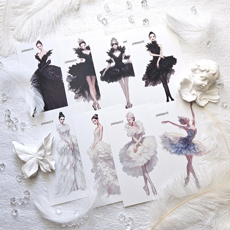 黑天鹅白鹅系列美术纸 - 贴纸 - 纸 