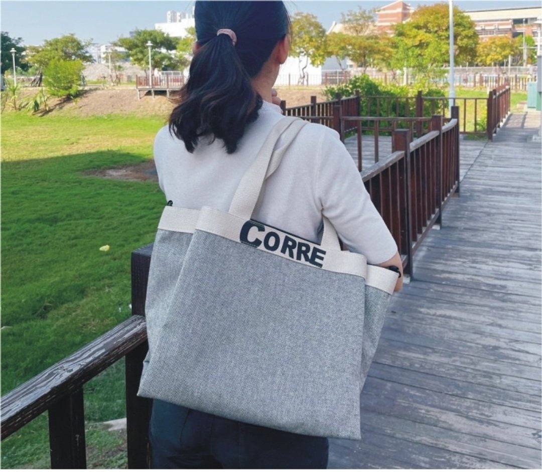 CORRE-LI073轻量防水托特包加大款 - 侧背包/斜挎包 - 棉 灰色