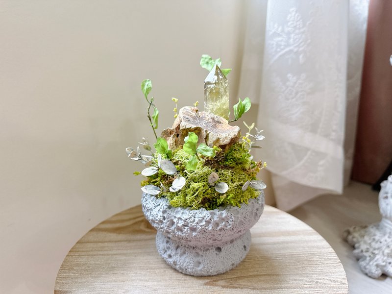巴西 黄水晶柱_春之交响曲。黄水晶 永生叶材绿植栽 - 植栽/盆栽 - 水晶 黄色