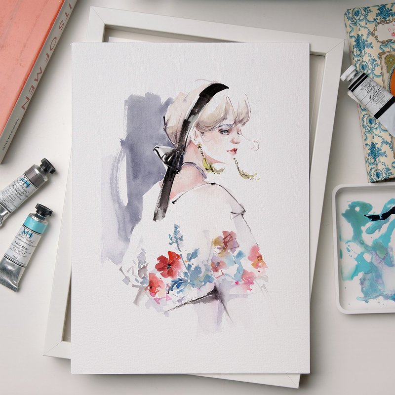 艺术微喷水彩画 -【花器】 - 画框/相框 - 纸 