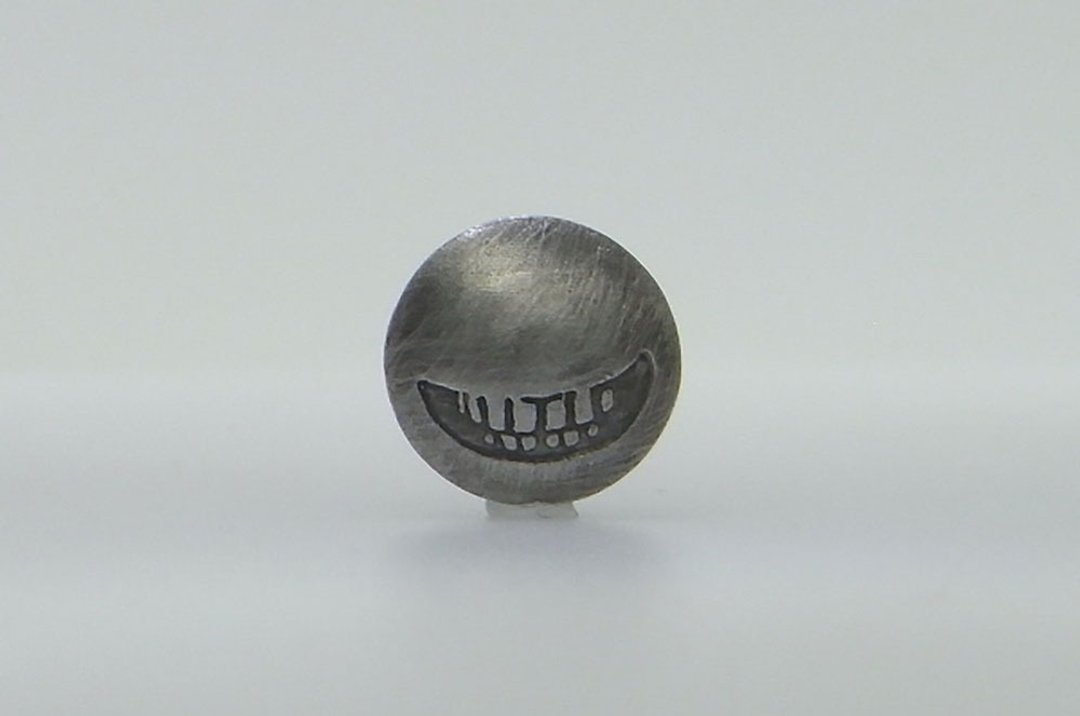 smile stamp_L 钮扣 (s_m-O.36) 微笑 银 钮扣 纯银 - 其他 - 纯银 银色