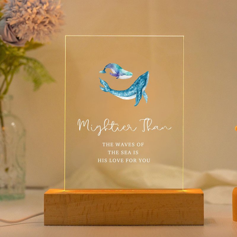 恩典之光 圣经经文LED灯 经文礼物Mightier Than The Waves - 灯具/灯饰 - 压克力 卡其色