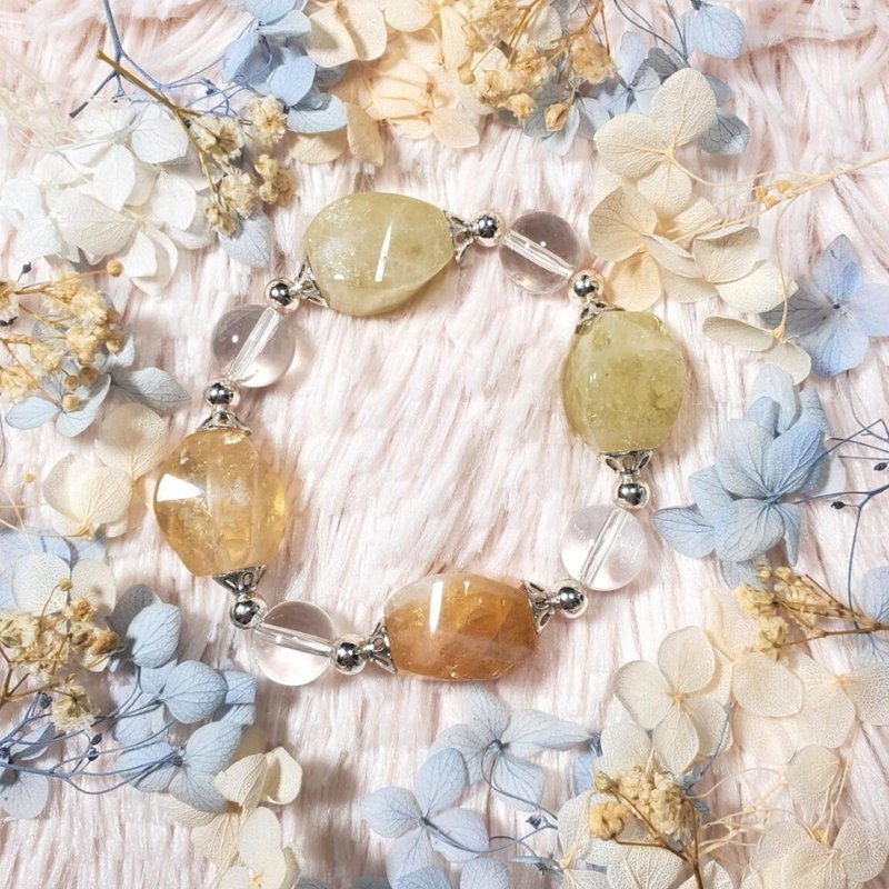 现货 强力招财开运手链【富贵手中来】黄水晶 白水晶 925银 - 手链/手环 - 水晶 黄色