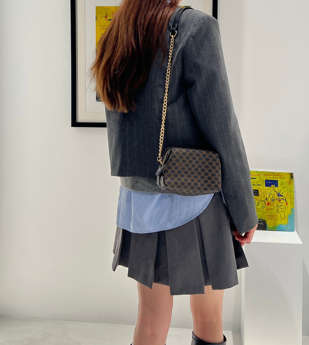 Celine Vintage Mini Cloud Clutch 中古黑色凯旋门手拿手提袋 - 侧背包/斜挎包 - 真皮 黑色