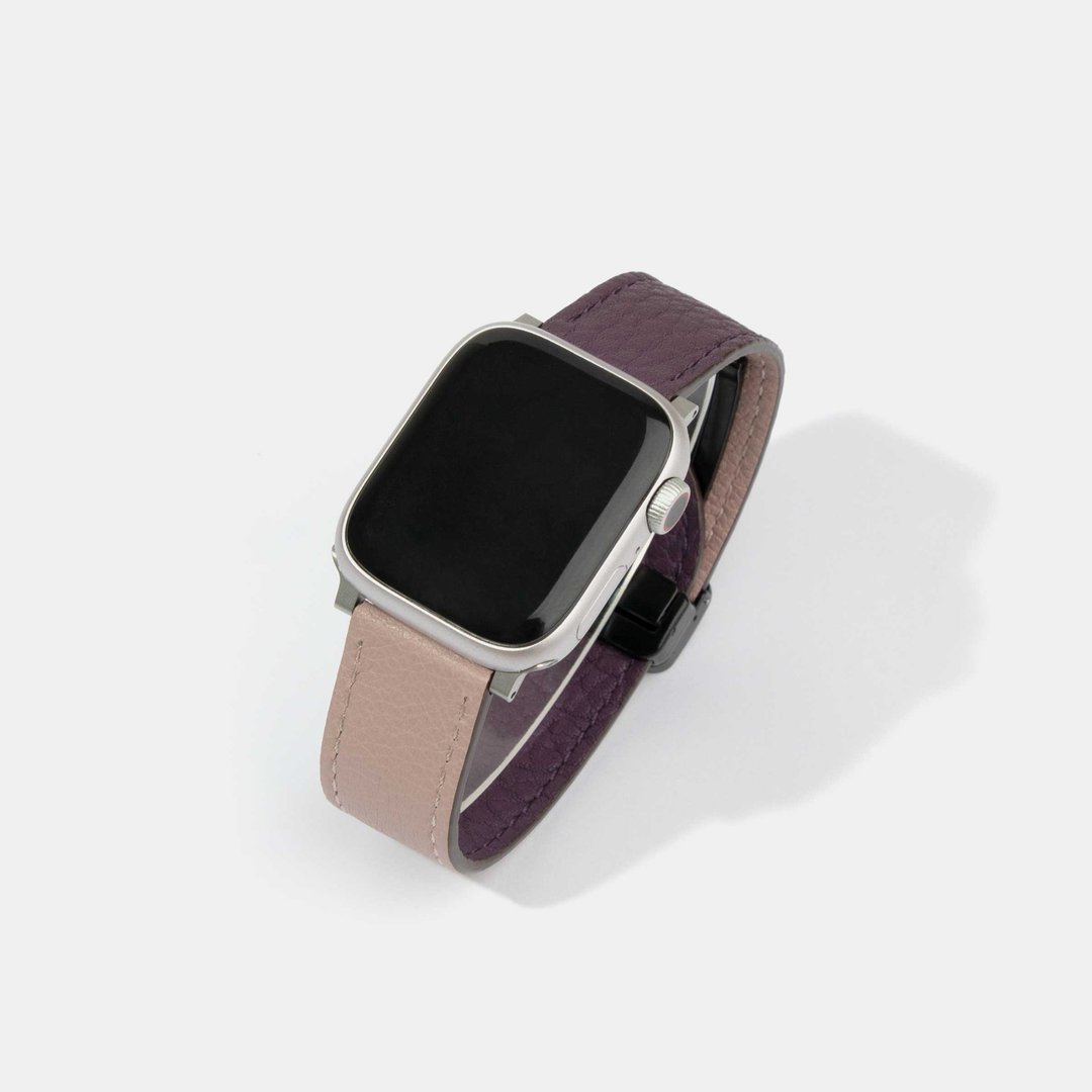 双面可翻转 2.0 磁吸式皮革 Apple Watch 表带 (免工具安装) 紫粉 - 表带 - 真皮 紫色
