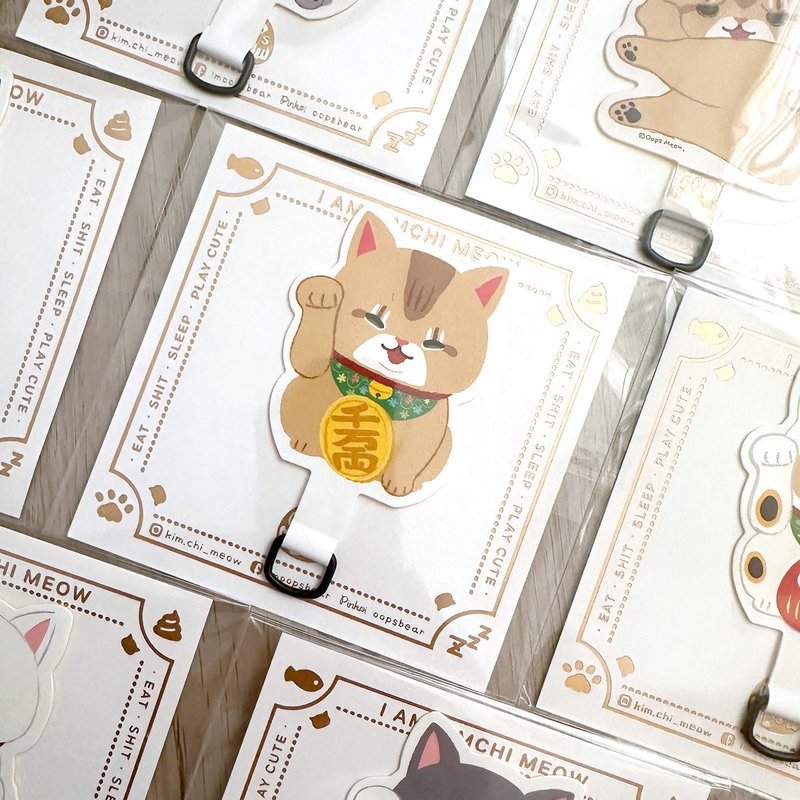 Oops Meow - Kimchi 招财猫手机挂片 手机夹片 - 挂绳/吊绳 - 塑料 多色