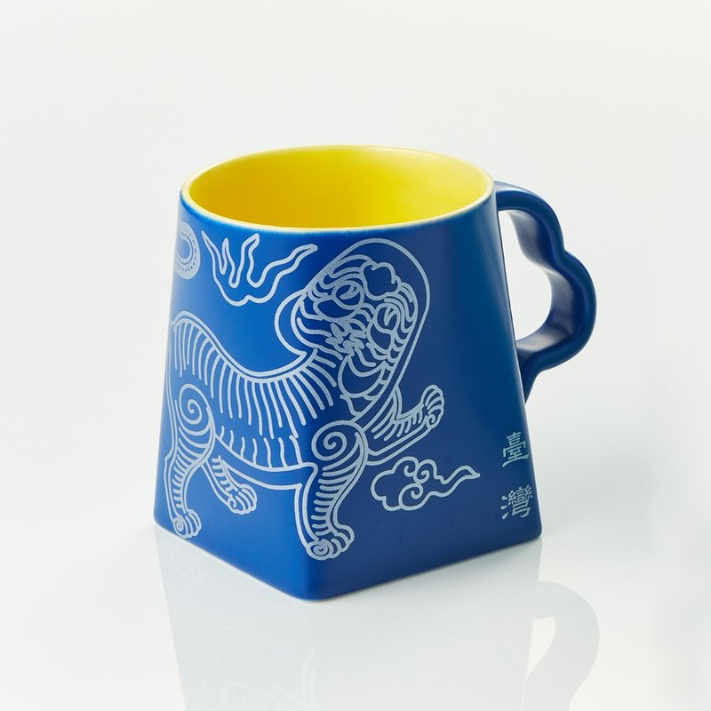 台湾黄虎旗-天地纵横马克杯(银虎)|新年老虎 - 其他杯子 - 瓷 蓝色