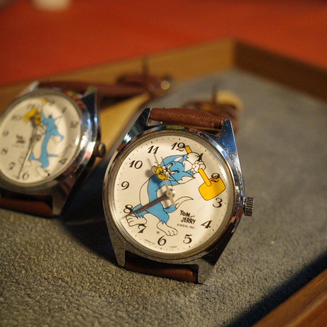 ( Rare )90's Tom & Jerry Manual Watch 猫和老鼠上链手表 - 女表 - 其他金属 银色