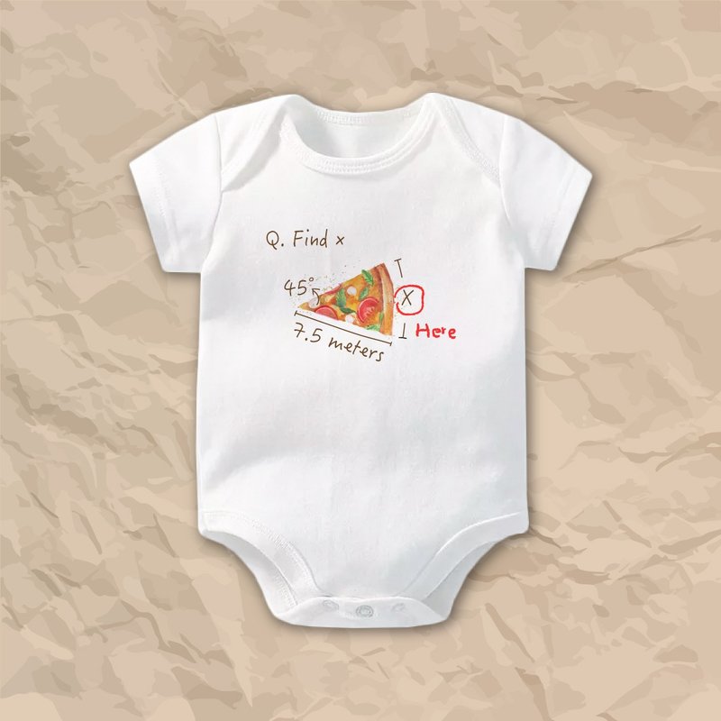 天才数学宝宝 短袖包屁衣 白 宝宝 婴儿 弥月 满月 礼物 趣味 - 包屁衣/连体衣 - 棉．麻 白色