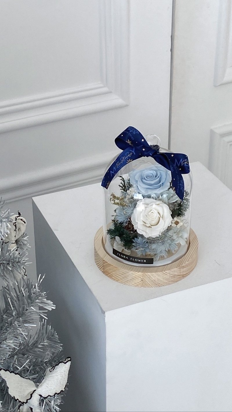 Flora Flower 永生花夜灯- 圣诞雪花 - 干燥花/捧花 - 植物．花 蓝色