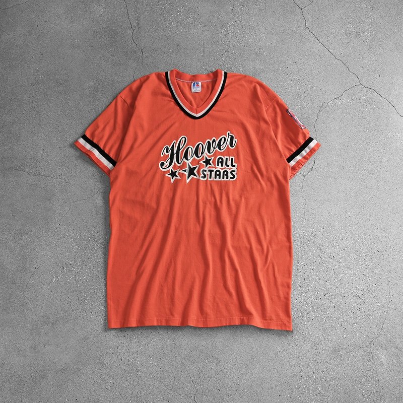 Vintage 美式校队 Tee / Vintage Tee、美式休闲、美式复古、校园 - 中性连帽卫衣/T 恤 - 棉．麻 橘色