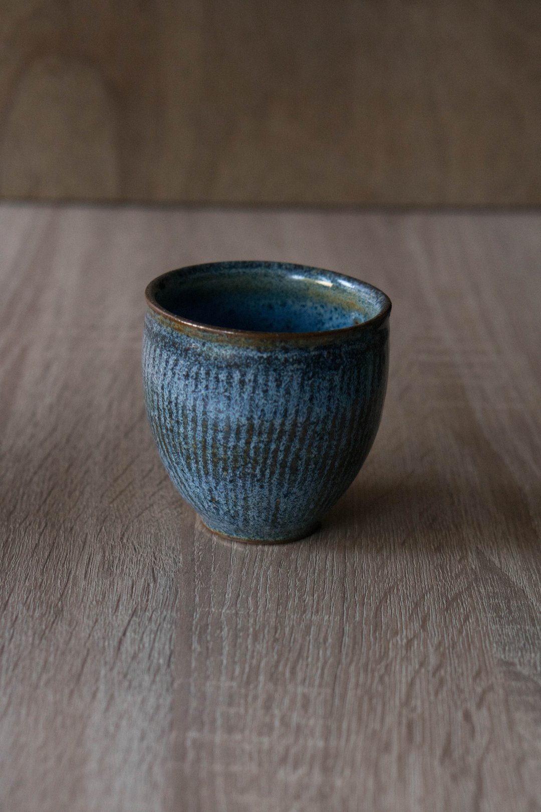 柴烧刻纹湛蓝杯 | 茶杯 | 小品杯 | 闻香杯 - 其他杯子 - 陶 蓝色