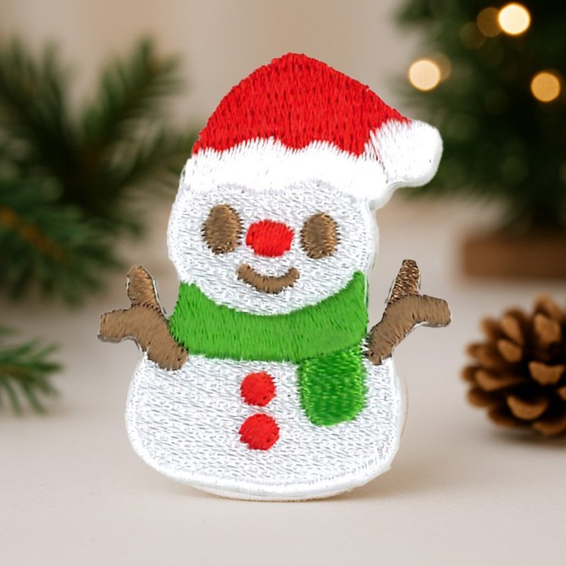 【小雪人刺绣贴纸 | 冬季可爱款 | 可直接贴】 - 贴纸 - 绣线 