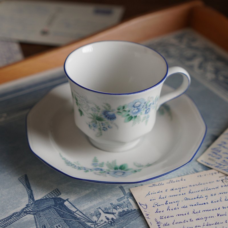 德国Heinrich Winterling小蓝花八角咖啡杯/茶杯组 - 茶具/茶杯 - 其他材质 白色