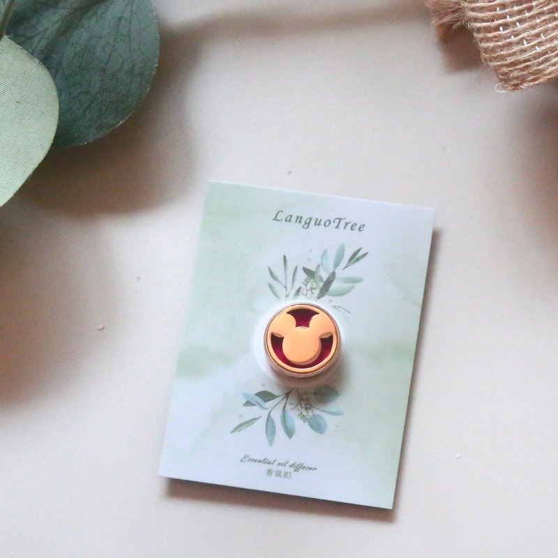 口罩香氛扣-Mickey米奇-金(香氛扣) (附 精油、棉芯) - 香薰/精油/线香 - 其他金属 