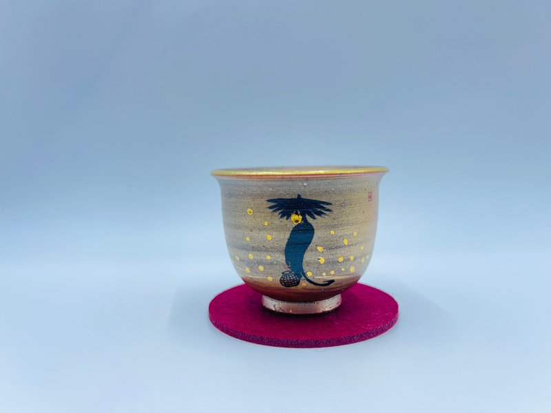 柴烧手绘杯 - 茶具/茶杯 - 陶 白色