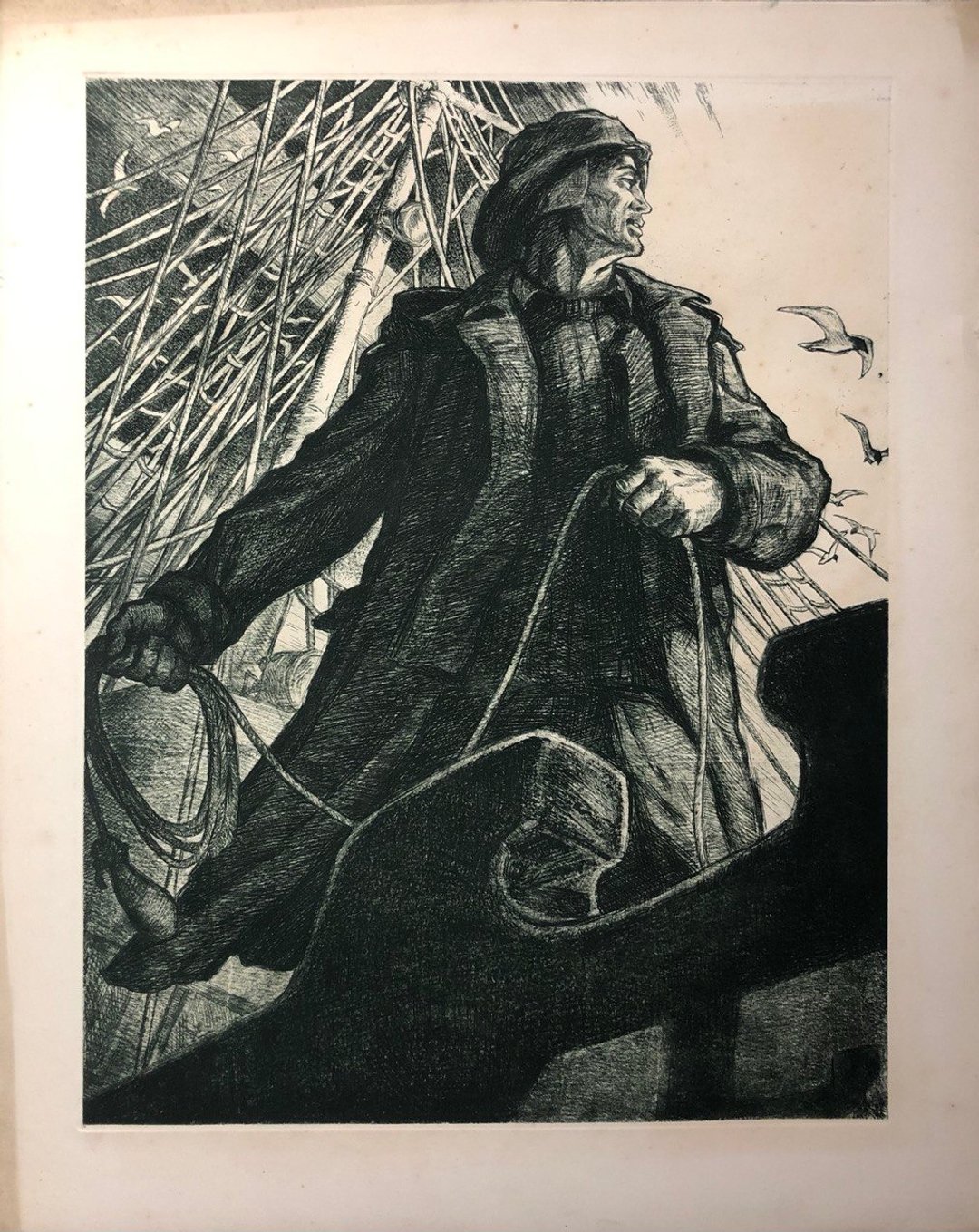 渔夫作品，纸上蚀刻版画，出自《黑海工人》系列 - 海报/装饰画/版画 - 纸 
