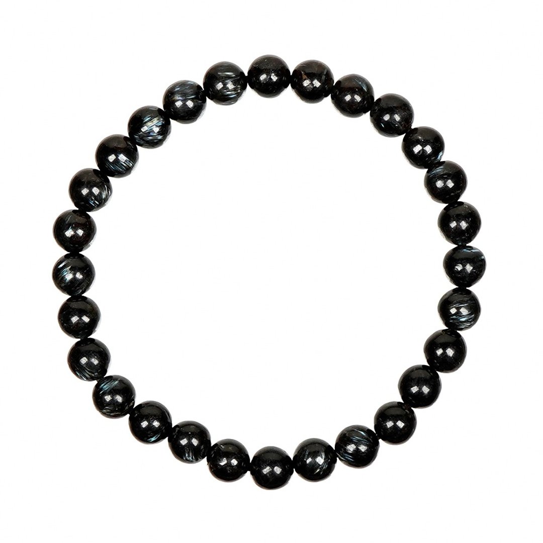 【正佳珠宝】蓝闪石 高品黑龙晶 6mm 蓝闪石手珠 - 手链/手环 - 半宝石 多色