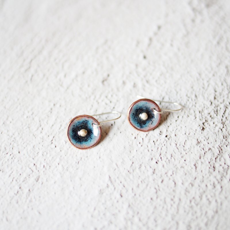 Minimal日式简约珐琅耳环│月影 - 耳环/耳夹 - 珐琅 多色