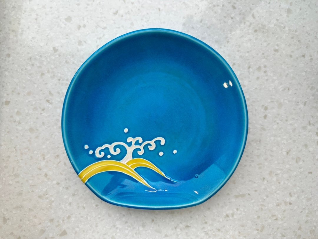 日本瓷盘 – Antique/ 年代老物/ Vintage – 纯收藏 SC-009 - 彩妆刷具/镜子/梳子 - 陶 蓝色